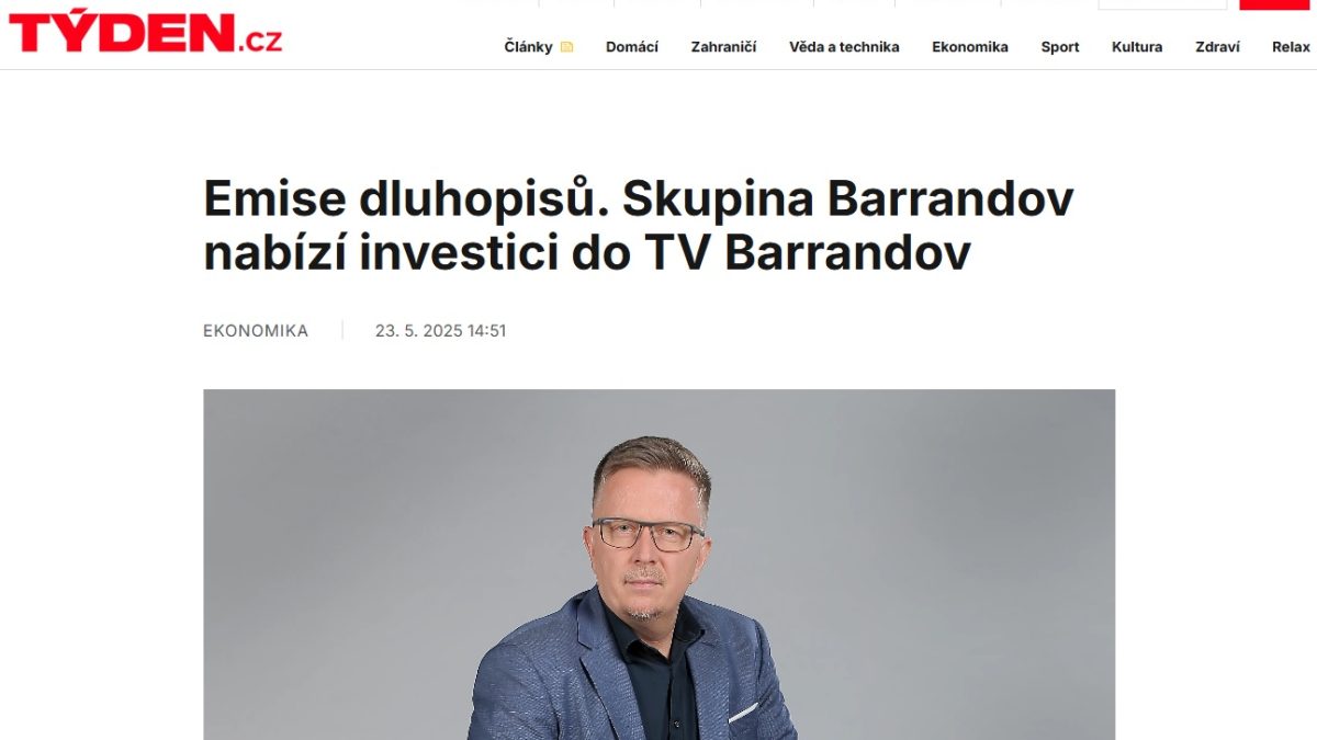 David Nippert pro Týden.cz o emisi dluhopisů S-24 finance RESTART TV BARRANDOV